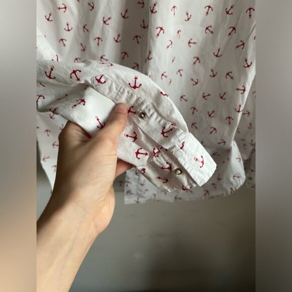 Massimo Dutti Anchor Nautical Button-down Cotton Shirt Women’s - Picture 6 of 7